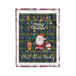 Personalized Gift Tartan Plaid Blanket Clan MacLellan With Funny Santa Snowman Reindeer Merry Christmas Fleece Blanket, Home Living Room, Plaid Blanket, Tartan Blanket, Scottish Blanket, Buffalo fleece blanket, Christmas Blanket