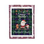 Personalized Gift Tartan Plaid Blanket Clan MacDonald Of The Isles Hunting Modern With Funny Santa Snowman Reindeer Merry Christmas Fleece Blanket, Home Living Room, Plaid Blanket, Tartan Blanket, Scottish Blanket, Buffalo fleece blanket, Christmas Blanket-Recovered