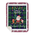 Personalized Gift Tartan Plaid Blanket Clan MacDonald Of The Isles  Modern With Funny Santa Snowman Reindeer Merry Christmas Gift Sherpa Blanket, blue plaid sherpa blanket,blue tartan sherpa blanket,Buchan,buffalo plaid sherpa blanket,christmas sherpa blanket,Christmas Throw Blanket