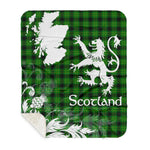Sherpa Blanket - Tartan Blanket Thistle and Lion Scottish Clan MacArthur Ancient Hunting Plaid Blanket, plaid sherpa blanket queen,purple sherpa blanket,queen sherpa blanket,queen size sherpa blanket,red sherpa blanket,scottish tartan blankets,sherpa blanket,sherpa christmas blanket