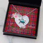 Sea Turtle Necklace Gift for My Beautiful Girlfriend Valentines Necklace Clan MacRae Tartan Blue Turtle Necklace