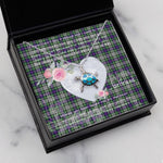 Sea Turtle Necklace Gift for My Beautiful Girlfriend Valentines Necklace Clan Davidson of Tulloch Dress Tartan Blue Turtle Necklace
