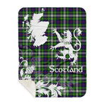 Sherpa Blanket - Tartan Blanket Thistle and Lion Scottish Clan Farquharson Plaid Blanket, plaid sherpa blanket queen,purple sherpa blanket,queen sherpa blanket,queen size sherpa blanket,red sherpa blanket,scottish tartan blankets,sherpa blanket,sherpa christmas blanket