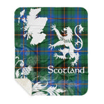 Sherpa Blanket - Tartan Blanket Thistle and Lion Scottish Clan Davidson Ancient Plaid Blanket, plaid sherpa blanket queen,purple sherpa blanket,queen sherpa blanket,queen size sherpa blanket,red sherpa blanket,scottish tartan blankets,sherpa blanket,sherpa christmas blanket