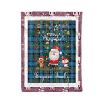 Personalized Gift Tartan Plaid Blanket Clan Ferguson Ancient With Funny Santa Snowman Reindeer Merry Christmas Fleece Blanket, Home Living Room, Plaid Blanket, Tartan Blanket, Scottish Blanket, Buffalo fleece blanket, Christmas Blanket