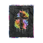 Scotstee Shop - Fleece Blanket - Faith Sunflower American Flag Rainbow Cross Christ Gifts Fleece Blanket