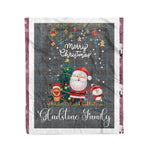 Personalized Gift Tartan Plaid Blanket Clan Gladstone Hunting With Funny Santa Snowman Reindeer Merry Christmas Fleece Blanket, Christmas Blanket, Plaid Blanket, Tartan Blanket,Scottish Blanket