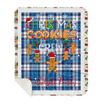 Personalized Gift Tartan Plaid Blanket Clan Strathclyde With Christmas Cookie Baking Crew Christmas Gift Sherpa Blanket, tartan sherpa blanket,buffalo plaid sherpa blanket,christmas sherpa blanket,Christmas Throw Blanket,green plaid sherpa blanket,green sherpa blanket
