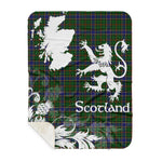 Sherpa Blanket - Tartan Blanket Thistle and Lion Scottish Clan Ogilvie Hunting Plaid Blanket, plaid sherpa blanket queen,purple sherpa blanket,queen sherpa blanket,queen size sherpa blanket,red sherpa blanket,scottish tartan blankets,sherpa blanket,sherpa christmas blanket