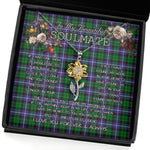 To My Beautiful Soulmate Sunflower Necklace In Your Eyes I Have Found My Home Clan Galbraith Modern Tartan Jewelry For Girlfriend, Tartan Sunflower Pendant Necklace, Scottish Tartan Jewelry, valentine necklace, necklace girlfriend, necklace for wife, cute necklaces for girlfriend, jewelry for girlfriend, to my soulmate necklace, to my future wife necklace