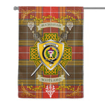 House Flag - Buchanan Old Set Weathered Irish Shield Celtic Cross Tartan Garden Flag St Patrick's Day Garden Flag