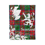 Scotstee Shop Tartan Plaid Fleece Blankets Thistle and Lion Scottish Clan McCulloch Plaid Blanket
