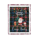Personalized Gift Tartan Plaid Blanket Clan Comyn With Funny Santa Snowman Reindeer Merry Christmas Fleece Blanket, Home Living Room, Plaid Blanket, Tartan Blanket, Scottish Blanket, Buffalo fleece blanket, Christmas Blanket