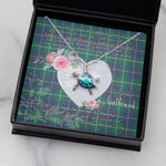 Sea Turtle Necklace Gift for My Beautiful Girlfriend Valentines Necklace Clan Inglis Ancient Tartan Blue Turtle Necklace