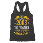 18th Birthday Decorations May 2003 Boy Girl 18 Years Old Women's Tank Top - Scotstee Shop