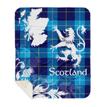 Sherpa Blanket - Tartan Blanket Thistle and Lion Scottish Clan McKerrell Plaid Blanket, plaid sherpa blanket queen,purple sherpa blanket,queen sherpa blanket,queen size sherpa blanket,red sherpa blanket,scottish tartan blankets,sherpa blanket,sherpa christmas blanket