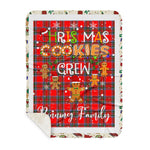 Personalized Gift Tartan Plaid Blanket Clan Binning With Christmas Cookie Baking Crew Christmas Gift Sherpa Blanket, tartan sherpa blanket,buffalo plaid sherpa blanket,christmas sherpa blanket,Christmas Throw Blanket,green plaid sherpa blanket,green sherpa blanket