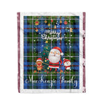 Personalized Gift Tartan Plaid Blanket Clan MacKenzie Modern With Funny Santa Snowman Reindeer Merry Christmas Fleece Blanket, Home Living Room, Plaid Blanket, Tartan Blanket, Scottish Blanket, Buffalo fleece blanket, Christmas Blanket