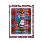 Personalized Gift Tartan Plaid Blanket Clan Newton With Funny Santa Snowman Reindeer Merry Christmas Fleece Blanket, Home Living Room, Plaid Blanket, Tartan Blanket, Scottish Blanket, Buffalo fleece blanket, Christmas Blanket