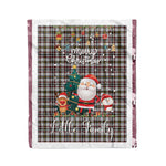 Personalized Gift Tartan Plaid Blanket Clan Little Arisaid With Funny Santa Snowman Reindeer Merry Christmas Fleece Blanket, Home Living Room, Plaid Blanket, Tartan Blanket, Scottish Blanket, Buffalo fleece blanket, Christmas Blanket