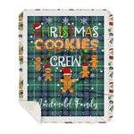 Personalized Gift Tartan Plaid Blanket Clan MacDonald Of The Isles Ancient With Christmas Cookie Baking Crew Christmas Gift Sherpa Blanket, tartan sherpa blanket,buffalo plaid sherpa blanket,christmas sherpa blanket,Christmas Throw Blanket,green plaid sherpa blanket,green sherpa blanket