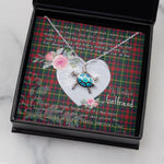 Sea Turtle Necklace Gift for My Beautiful Girlfriend Valentines Necklace Clan MacKintosh Tartan Blue Turtle Necklace