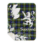 Sherpa Blanket - Tartan Blanket Thistle and Lion Scottish Clan Ferguson Modern Plaid Blanket, plaid sherpa blanket queen,purple sherpa blanket,queen sherpa blanket,queen size sherpa blanket,red sherpa blanket,scottish tartan blankets,sherpa blanket,sherpa christmas blanket