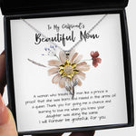 Sunflower Pendant Necklace - Mom Necklace Gift, To My Girlfriend's Mom Neckalce, Gift For Girlfriend's Mom, Mother Of The Bride