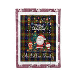 Personalized Gift Tartan Plaid Blanket Clan MacLellan Modern With Funny Santa Snowman Reindeer Merry Christmas Fleece Blanket, Home Living Room, Plaid Blanket, Tartan Blanket, Scottish Blanket, Buffalo fleece blanket, Christmas Blanket