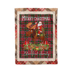 Personalized Gift Plaid Tartan Blanket Clan Blackford With Moose Lover Xmas Gift Santa Riding Christmas Fleece Blanket
