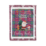 Personalized Gift Tartan Plaid Blanket Clan Lindsay Ancient With Funny Santa Snowman Reindeer Merry Christmas Fleece Blanket, Home Living Room, Plaid Blanket, Tartan Blanket, Scottish Blanket, Buffalo fleece blanket, Christmas Blanket