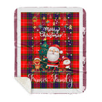Personalized Gift Tartan Plaid Blanket Clan Fraser Modern With Funny Santa Snowman Reindeer Merry Christmas Gift Sherpa Blanket, blue plaid sherpa blanket,blue tartan sherpa blanket,Buchan,buffalo plaid sherpa blanket,christmas sherpa blanket,Christmas Throw Blanket