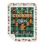 Personalized Gift Tartan Plaid Blanket Clan Wallace Ancient With Christmas Cookie Baking Crew Christmas Gift Sherpa Blanket, tartan sherpa blanket,buffalo plaid sherpa blanket,christmas sherpa blanket,Christmas Throw Blanket,green plaid sherpa blanket,green sherpa blanket