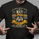 Scotstee Shop - 55 Years Old Birthday Gift Vintage May 1966 55th Birthday Shirt