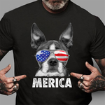 Scotstee Shop - Boston Terrier 4th of July Merica Men Women USA Flag 4th Of July Shirt