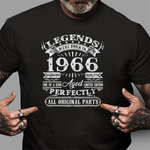 Scotstee Shop - 55 Years Old Gifts Legend Were Born In 1966 Birthday Shirt 55th Birthday Gift Shirt