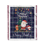 Personalized Gift Tartan Plaid Blanket Clan Nevoy With Funny Santa Snowman Reindeer Merry Christmas Fleece Blanket, Home Living Room, Plaid Blanket, Tartan Blanket, Scottish Blanket, Buffalo fleece blanket, Christmas Blanket