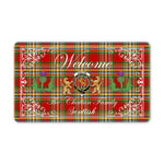 Doormat - Welcome Mat Scottish Clan Chattan Tartan Door Mat, Plaid Doormat With Thistle and Two Lion Scottish