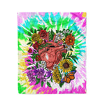 Scotstee Shop - Scotstee Shop Blanket Floral Anatomical Heart Tie Dye Rainbow Hippie Fleece Blanket