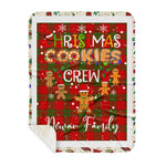 Personalized Gift Tartan Plaid Blanket Clan Dewar With Christmas Cookie Baking Crew Christmas Gift Sherpa Blanket, tartan sherpa blanket,buffalo plaid sherpa blanket,christmas sherpa blanket,Christmas Throw Blanket,green plaid sherpa blanket,green sherpa blanket