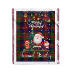 Personalized Gift Tartan Plaid Blanket Clan Tennant With Funny Santa Snowman Reindeer Merry Christmas Fleece Blanket, Home Living Room, Plaid Blanket, Tartan Blanket, Scottish Blanket, Buffalo fleece blanket, Christmas Blanket