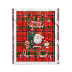 Personalized Gift Tartan Plaid Blanket Clan Munro With Funny Santa Snowman Reindeer Merry Christmas Fleece Blanket, Home Living Room, Plaid Blanket, Tartan Blanket, Scottish Blanket, Buffalo fleece blanket, Christmas Blanket