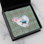 Sea Turtle Necklace Gift for My Beautiful Girlfriend Valentines Necklace Clan Kelly Tartan Blue Turtle Necklace
