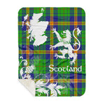 Sherpa Blanket - Tartan Blanket Thistle and Lion Scottish Clan New Mexico Plaid Blanket, plaid sherpa blanket queen,purple sherpa blanket,queen sherpa blanket,queen size sherpa blanket,red sherpa blanket,scottish tartan blankets,sherpa blanket,sherpa christmas blanket