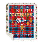 Personalized Gift Tartan Plaid Blanket Clan MacTavish With Christmas Cookie Baking Crew Christmas Gift Sherpa Blanket, tartan sherpa blanket,buffalo plaid sherpa blanket,christmas sherpa blanket,Christmas Throw Blanket,green plaid sherpa blanket,green sherpa blanket
