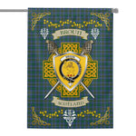 House Flag - Broun Irish Shield Celtic Cross Tartan Garden Flag St Patrick's Day Garden Flag