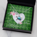 Sea Turtle Necklace Gift for My Beautiful Girlfriend Valentines Necklace Clan Blane Tartan Blue Turtle Necklace