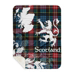 Sherpa Blanket - Tartan Blanket Thistle and Lion Scottish Clan Comyn Plaid Blanket, plaid sherpa blanket queen,purple sherpa blanket,queen sherpa blanket,queen size sherpa blanket,red sherpa blanket,scottish tartan blankets,sherpa blanket,sherpa christmas blanket