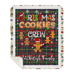 Personalized Gift Tartan Plaid Blanket Clan MacKintosh With Christmas Cookie Baking Crew Christmas Gift Sherpa Blanket, tartan sherpa blanket,buffalo plaid sherpa blanket,christmas sherpa blanket,Christmas Throw Blanket,green plaid sherpa blanket,green sherpa blanket