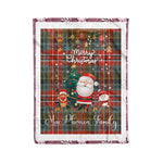 Personalized Gift Tartan Plaid Blanket Clan MacPherson Weathered With Funny Santa Snowman Reindeer Merry Christmas Fleece Blanket, Home Living Room, Plaid Blanket, Tartan Blanket, Scottish Blanket, Buffalo fleece blanket, Christmas Blanket